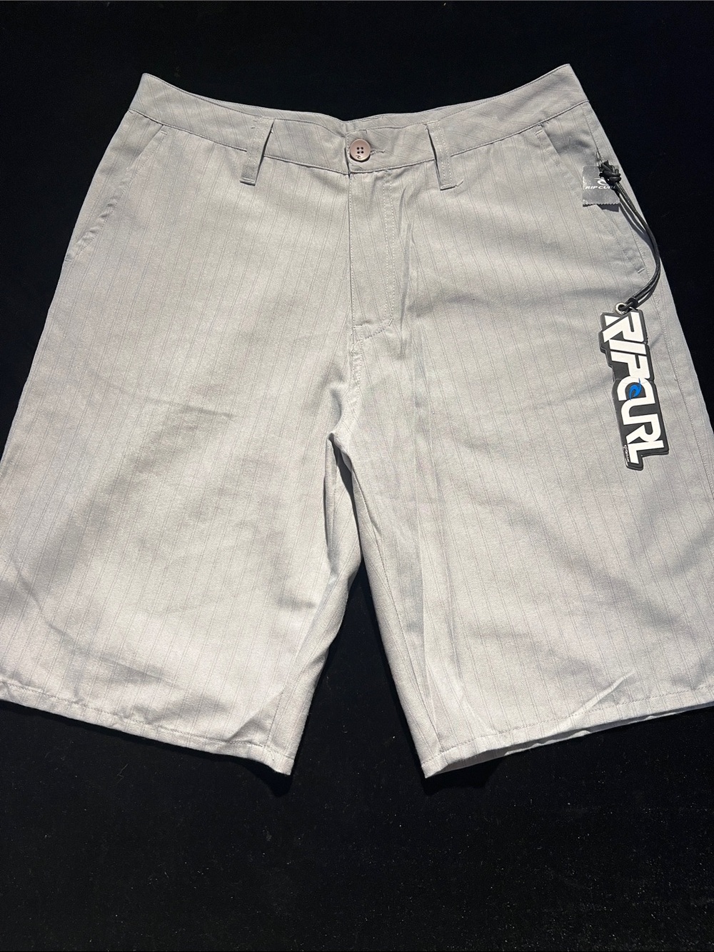 Vintage Rip Curl Men's Light Gray Pinstripe Flat Front Shorts Deadstock NWT